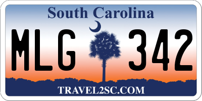 SC license plate MLG342