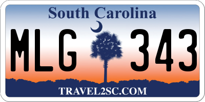 SC license plate MLG343