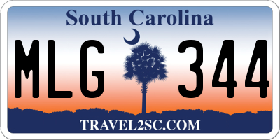 SC license plate MLG344