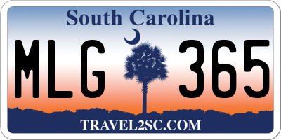 SC license plate MLG365
