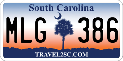 SC license plate MLG386