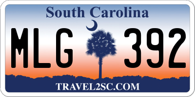 SC license plate MLG392