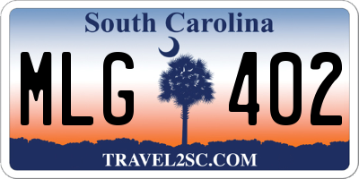 SC license plate MLG402