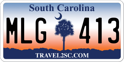 SC license plate MLG413