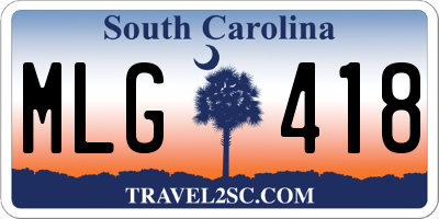 SC license plate MLG418