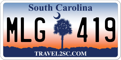 SC license plate MLG419