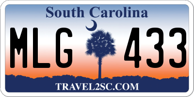 SC license plate MLG433
