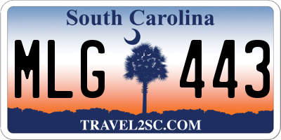 SC license plate MLG443