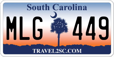 SC license plate MLG449