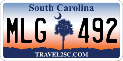 SC license plate MLG492