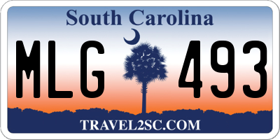 SC license plate MLG493