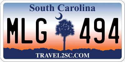 SC license plate MLG494