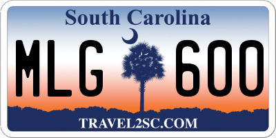 SC license plate MLG600