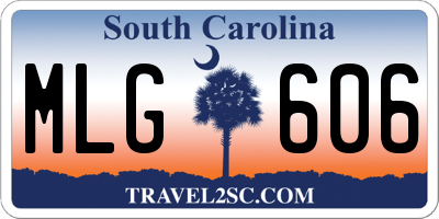 SC license plate MLG606