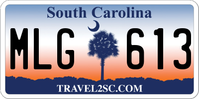 SC license plate MLG613