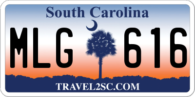 SC license plate MLG616