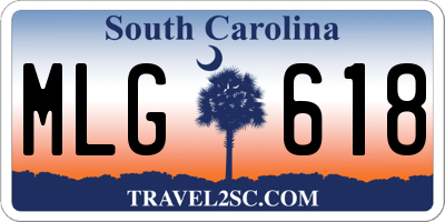 SC license plate MLG618