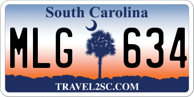 SC license plate MLG634