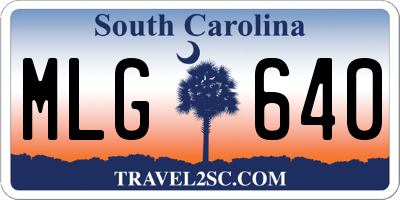 SC license plate MLG640