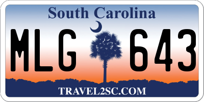 SC license plate MLG643