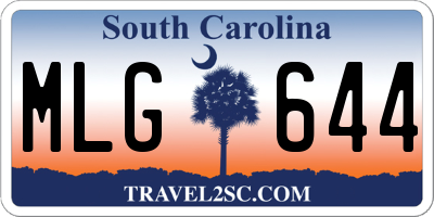 SC license plate MLG644