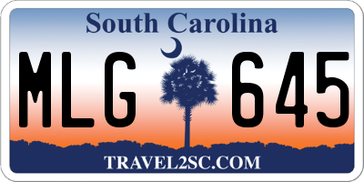 SC license plate MLG645
