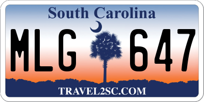SC license plate MLG647
