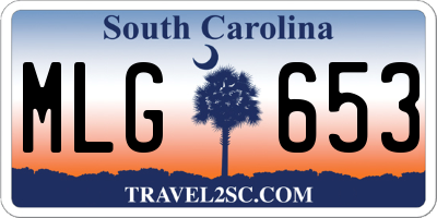 SC license plate MLG653