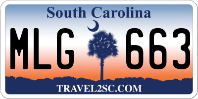 SC license plate MLG663
