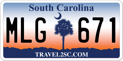 SC license plate MLG671