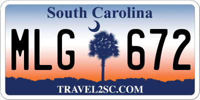SC license plate MLG672