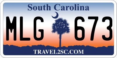 SC license plate MLG673