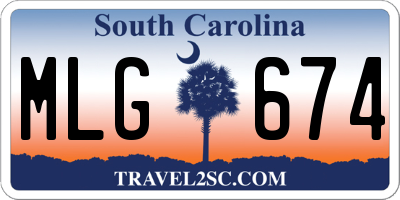 SC license plate MLG674