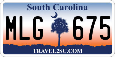 SC license plate MLG675
