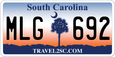 SC license plate MLG692