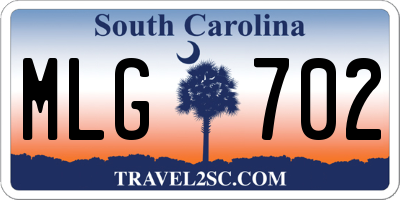 SC license plate MLG702