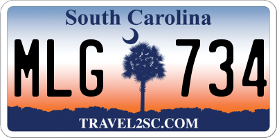 SC license plate MLG734