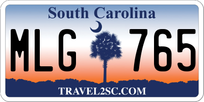 SC license plate MLG765