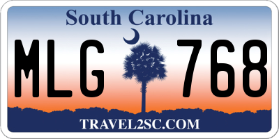 SC license plate MLG768