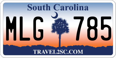 SC license plate MLG785