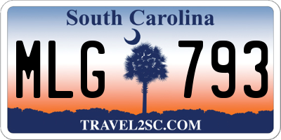SC license plate MLG793