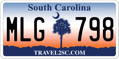 SC license plate MLG798