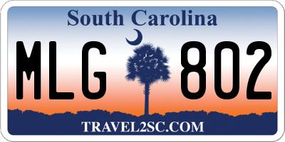 SC license plate MLG802