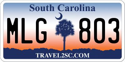 SC license plate MLG803