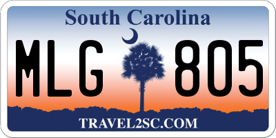 SC license plate MLG805