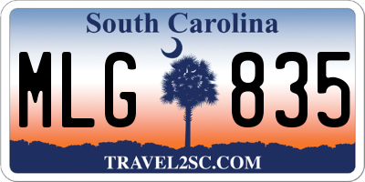 SC license plate MLG835
