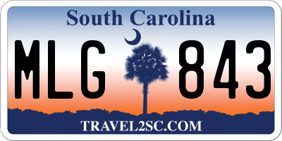 SC license plate MLG843