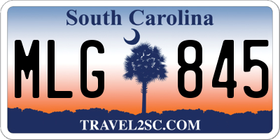 SC license plate MLG845