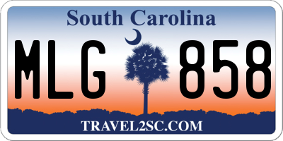 SC license plate MLG858