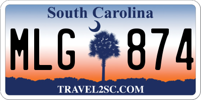 SC license plate MLG874